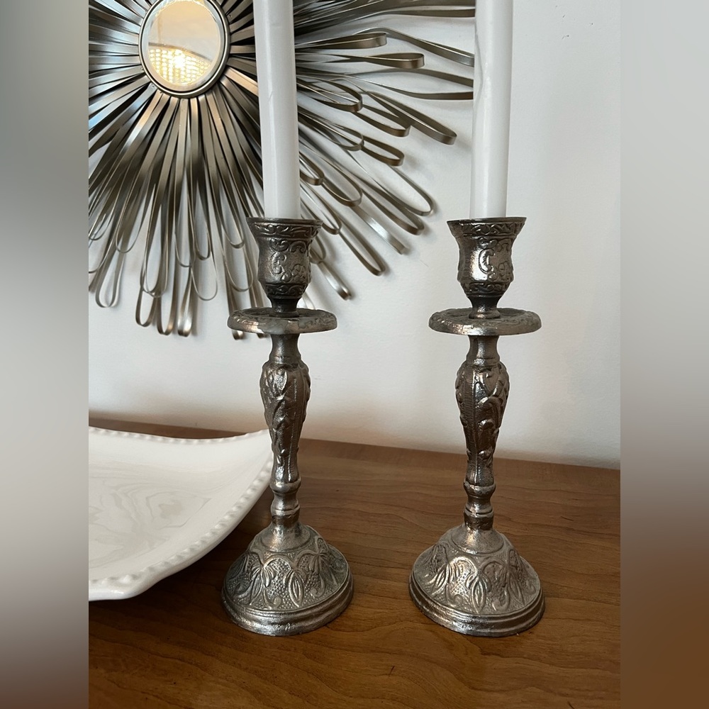 Vintage silver candle holders